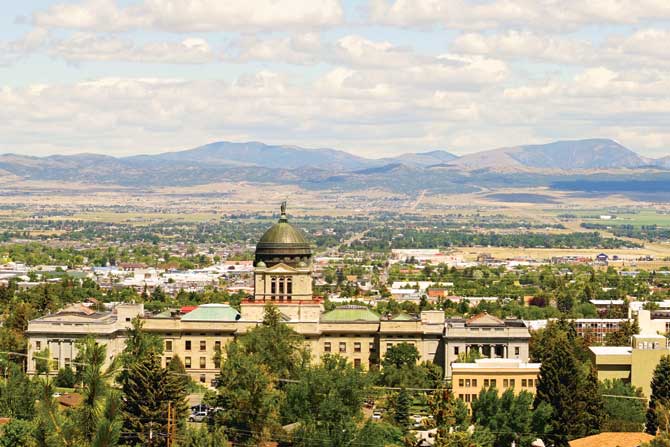 Wide Panoramic Capital Dome Helena Montana State Building