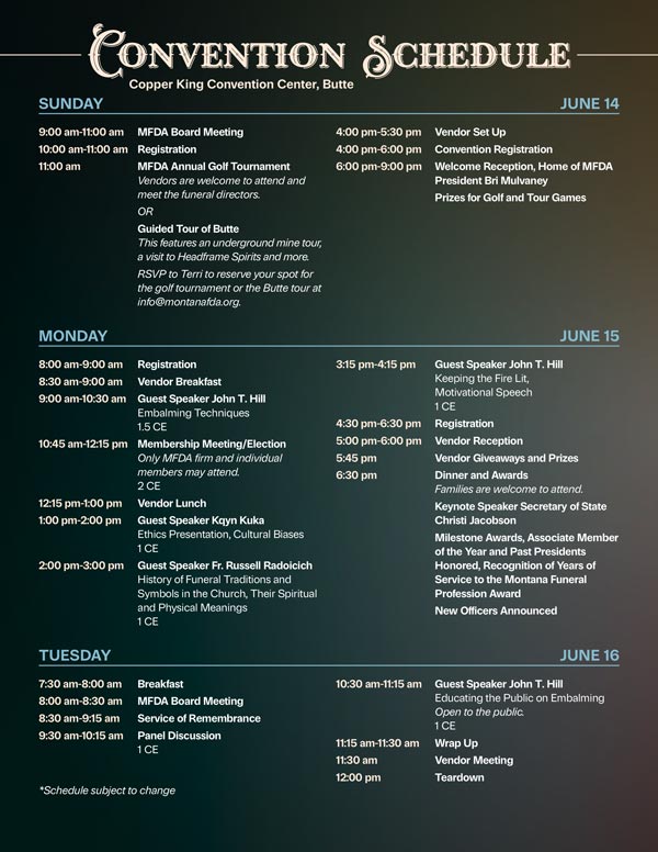 MFDA Convention-Schedule-2026