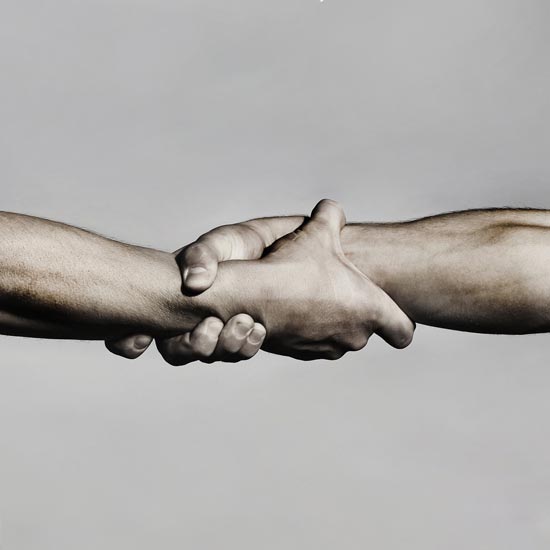 Two hands grasping